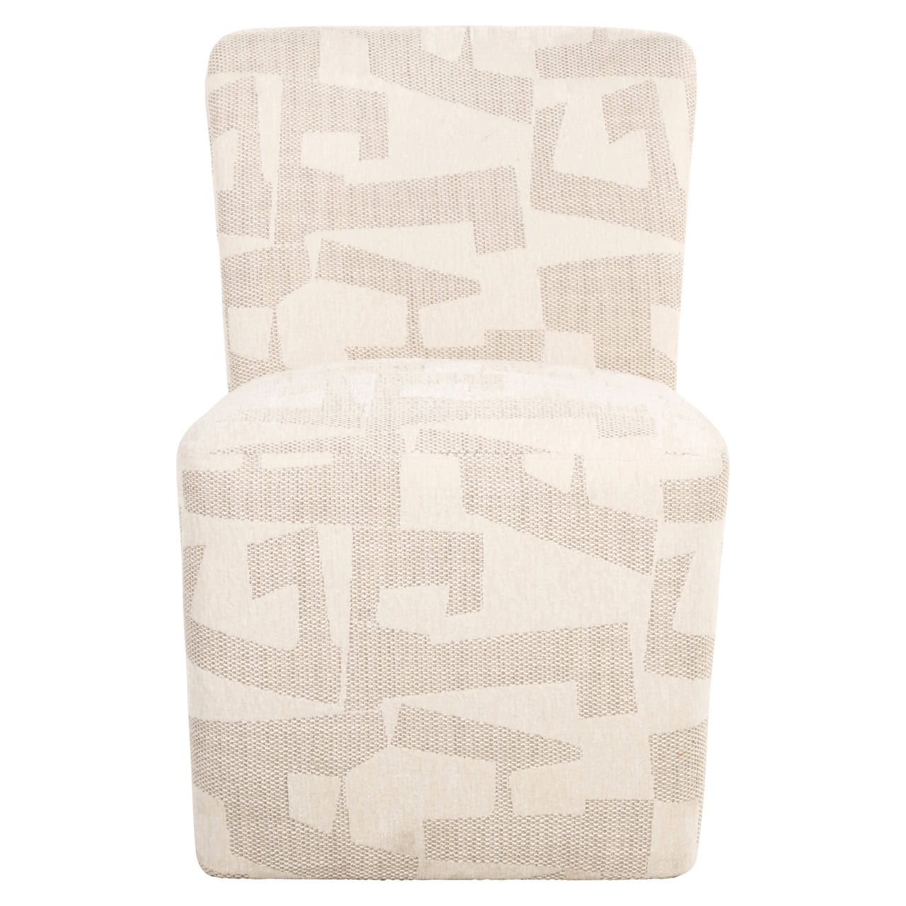 Dining chair Lorain beige graffic on wheels