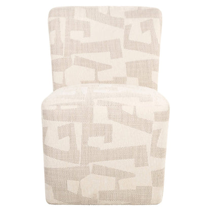 Dining chair Lorain beige graffic on wheels