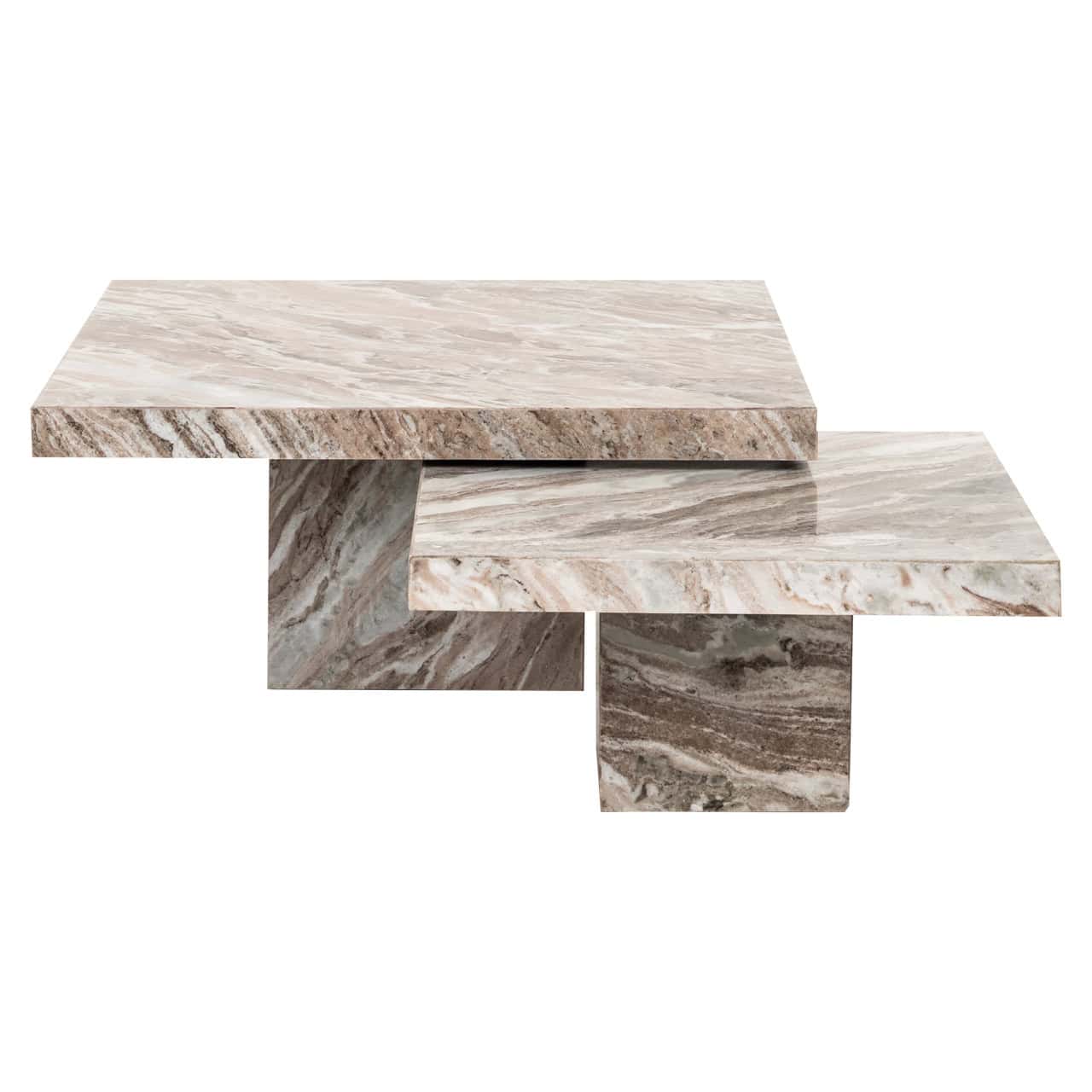 Coffee table Rashford Blush beige (Set of 2)