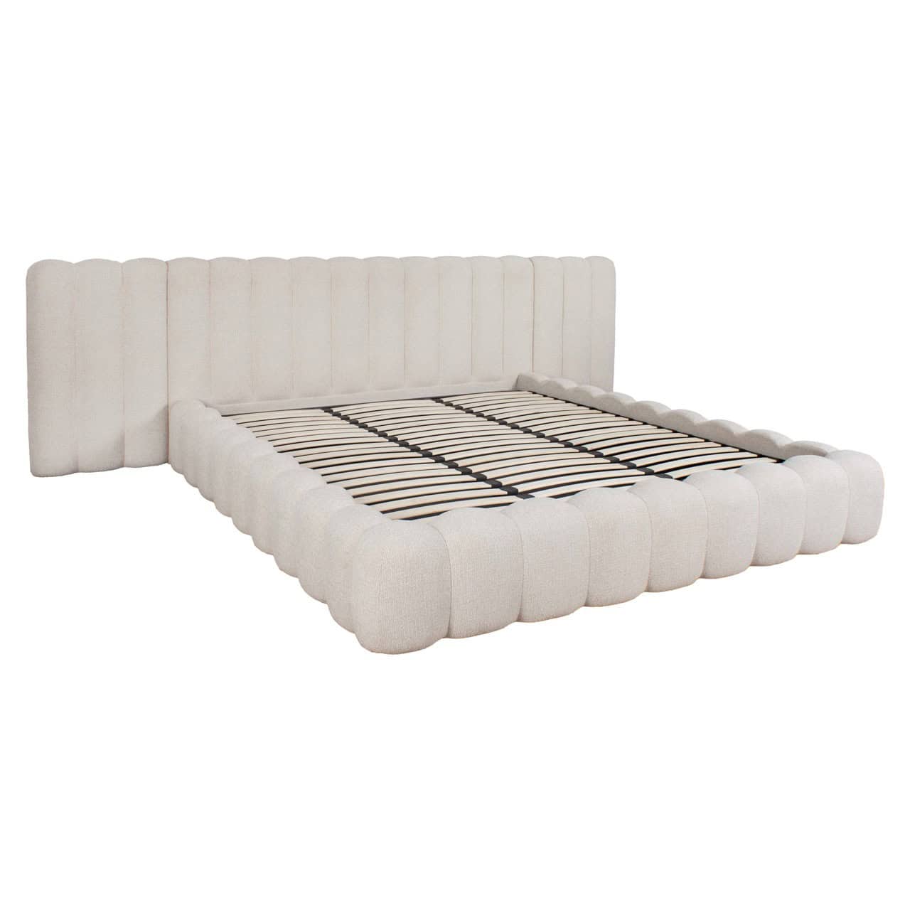 Bed Cupidon cream fancy 180x210 (mattress size) with storage