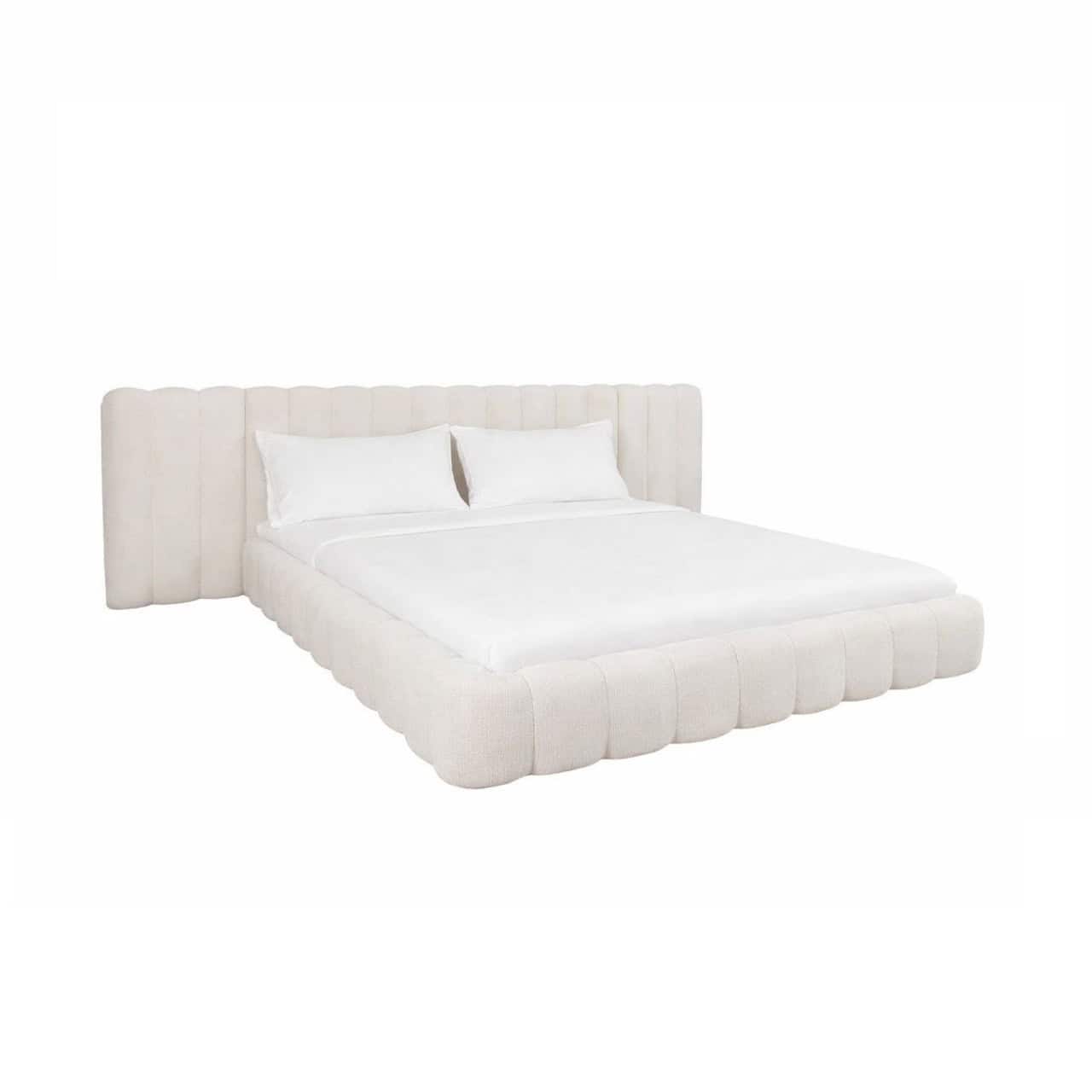 Bed Cupidon cream fancy 180x210 (mattress size) with storage