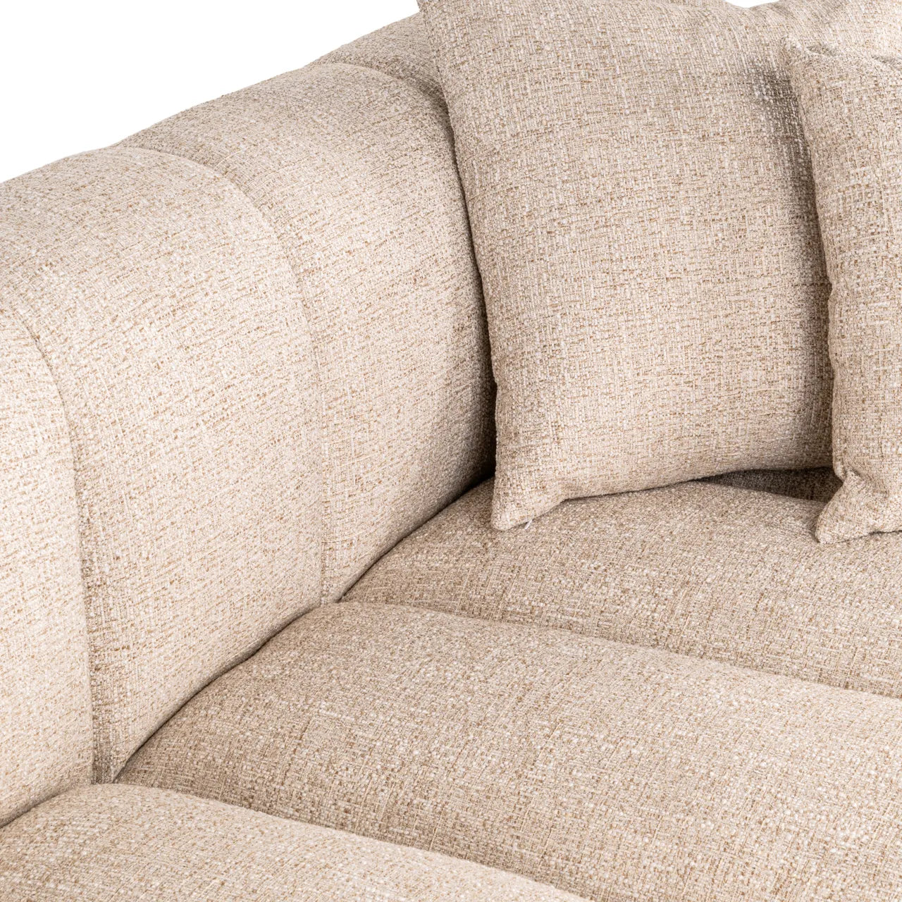 Sofa Novaro cream tweed lounge left fire retardant