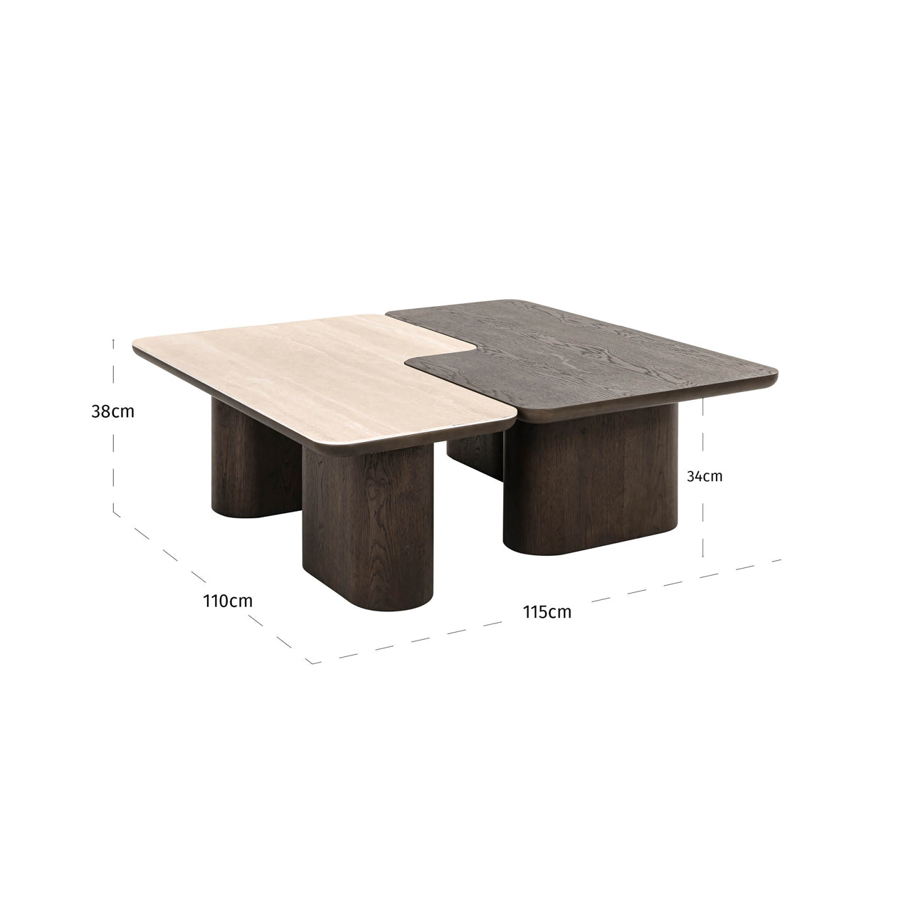 Richmond Möbel | Couchtisch Nando (Set von 2) | Brown