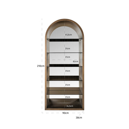 Richmond Möbel | Vitrine Bowic | Brushed-gold