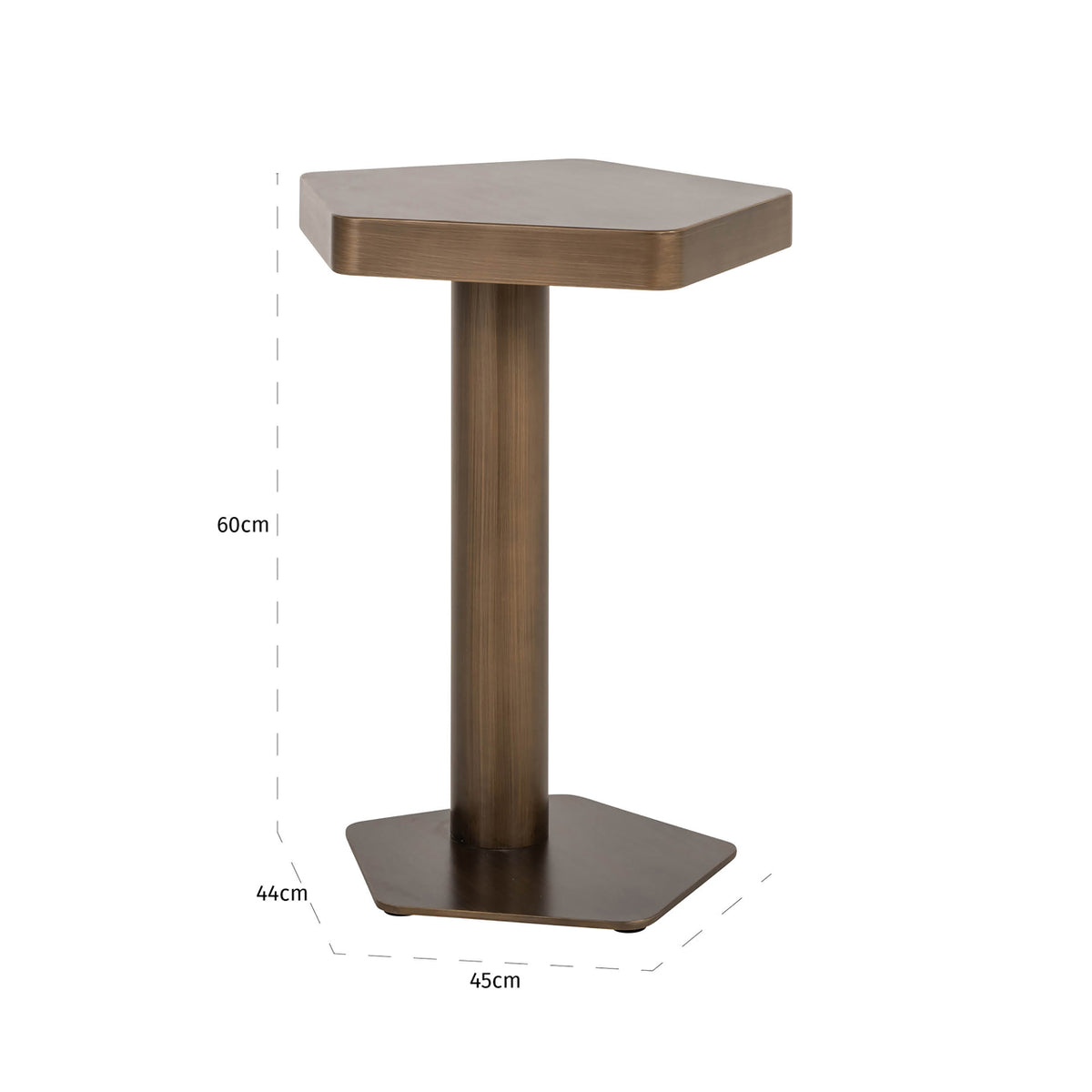 Richmond Möbel Sofabeistelltisch Hexa brushed gold | 213240