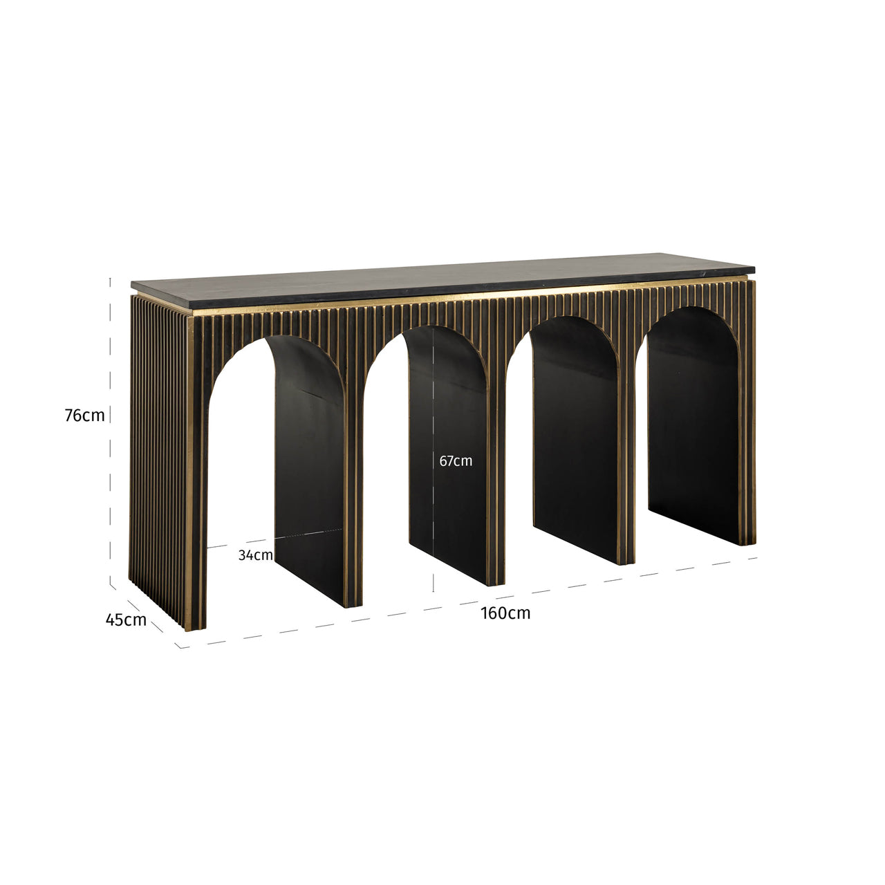 Richmond Möbel | Konsole Les Arcs | Brushed-gold