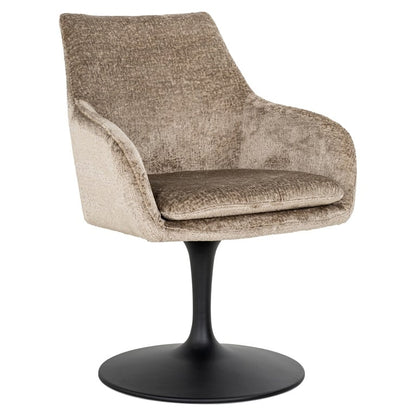 Richmond Möbel | Drehstuhl Marlon aus Chenille | Taupe