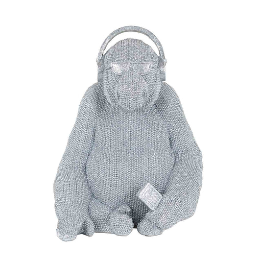Richmond Möbel | Deko-Objekt Gorilla Musik Tonka | Silber