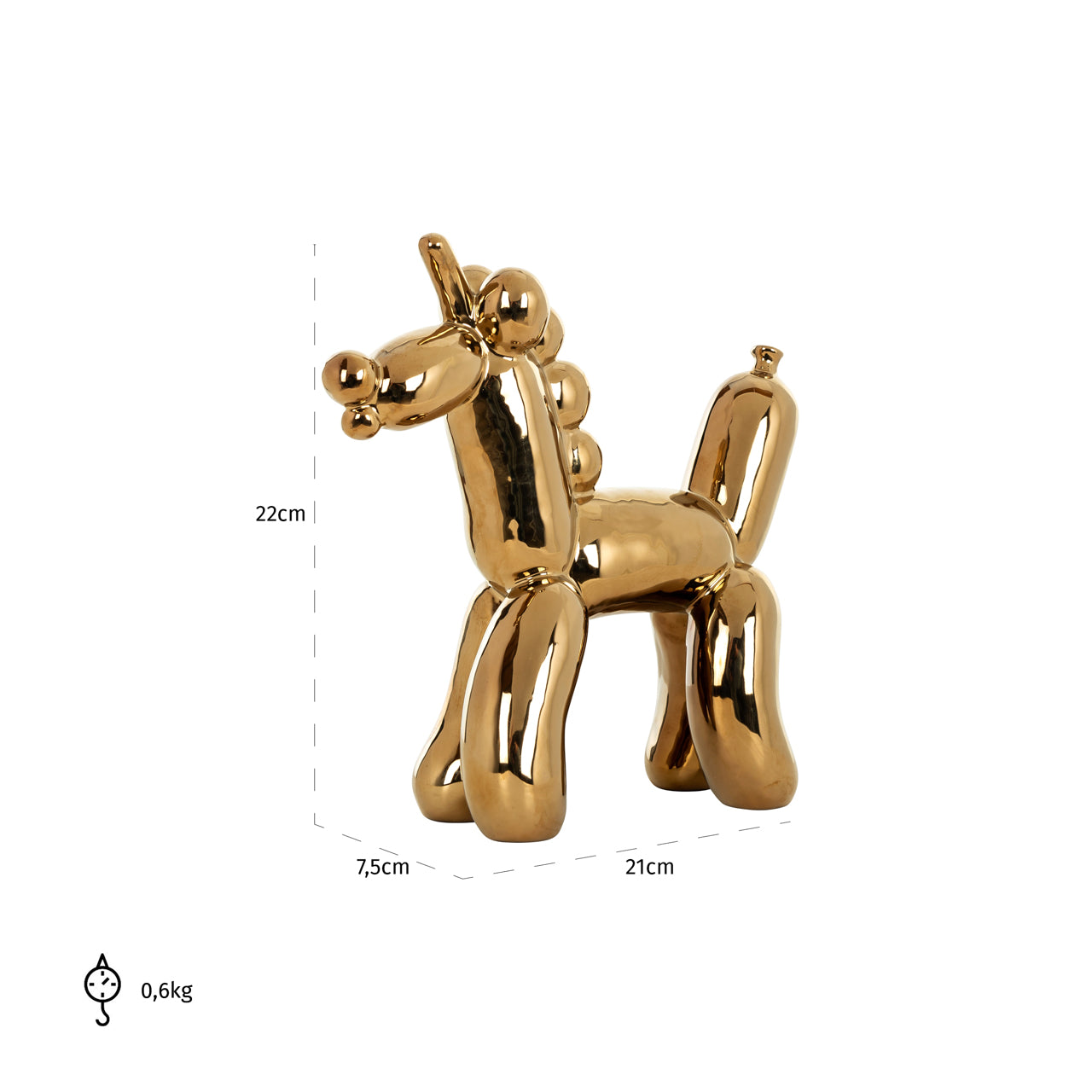 Richmond Möbel | Dekoratives Objekt Balloonicorn | Gold