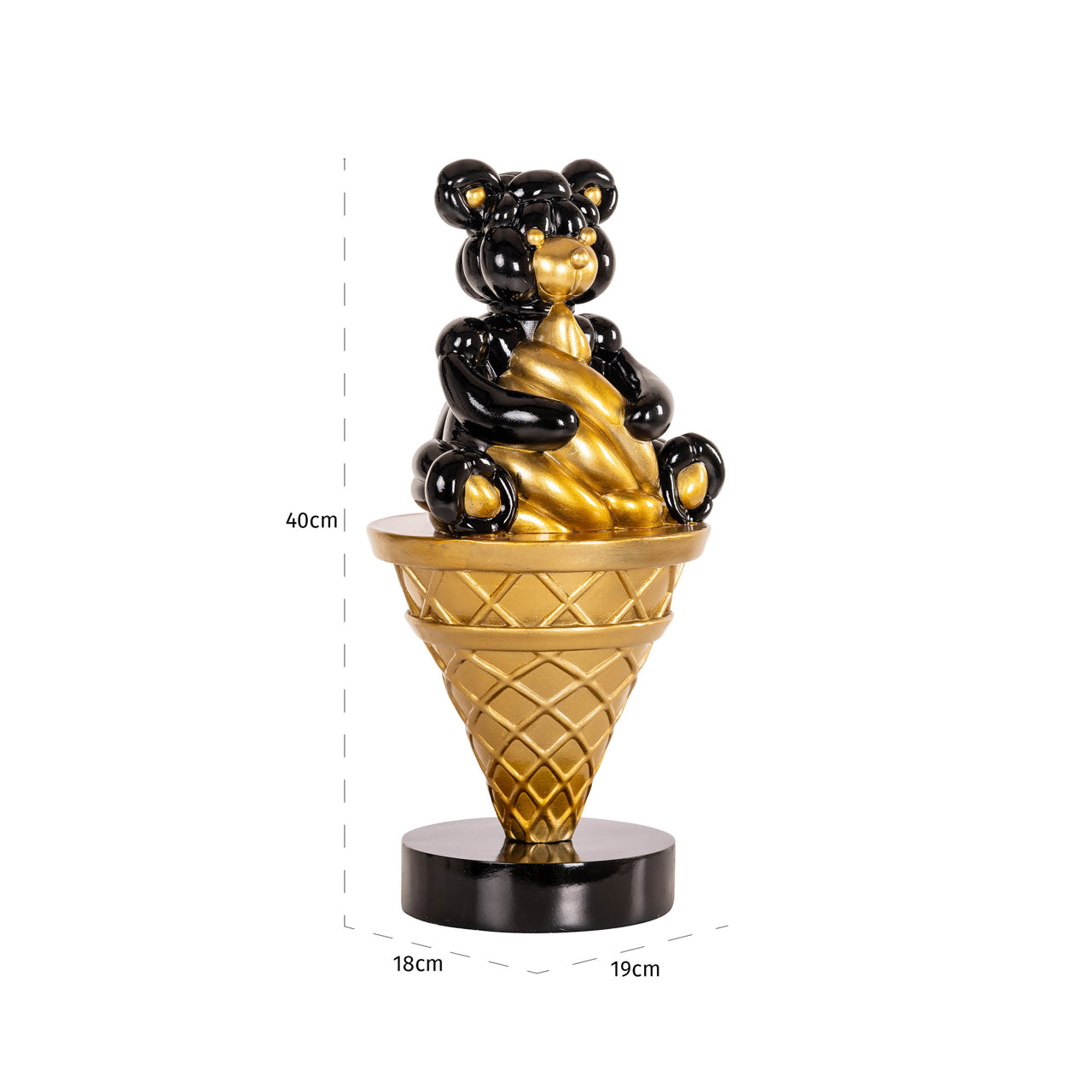 Richmond Möbel | Dekoratives Objekt Harly | Black-gold