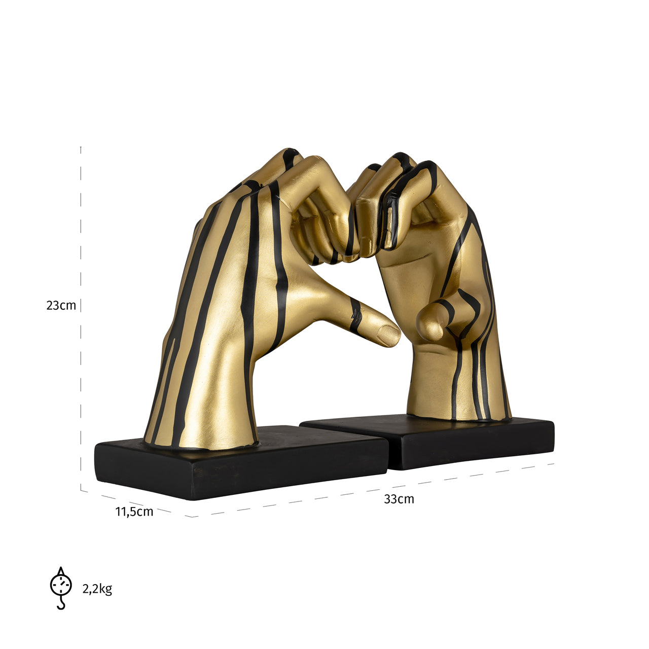 Richmond Möbel | Buchständer Love | Black-gold