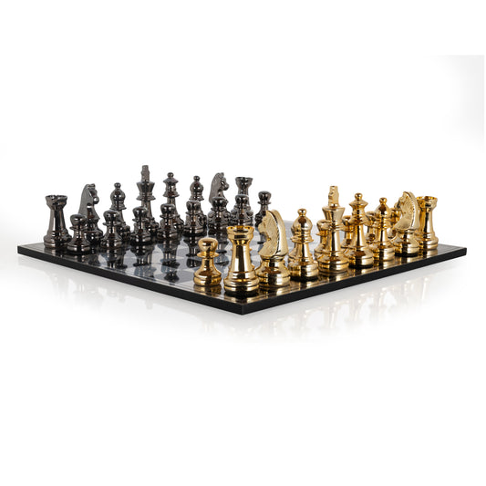 Richmond Möbel Dekoratives Spiel Saray chessboard black/gold | 211064