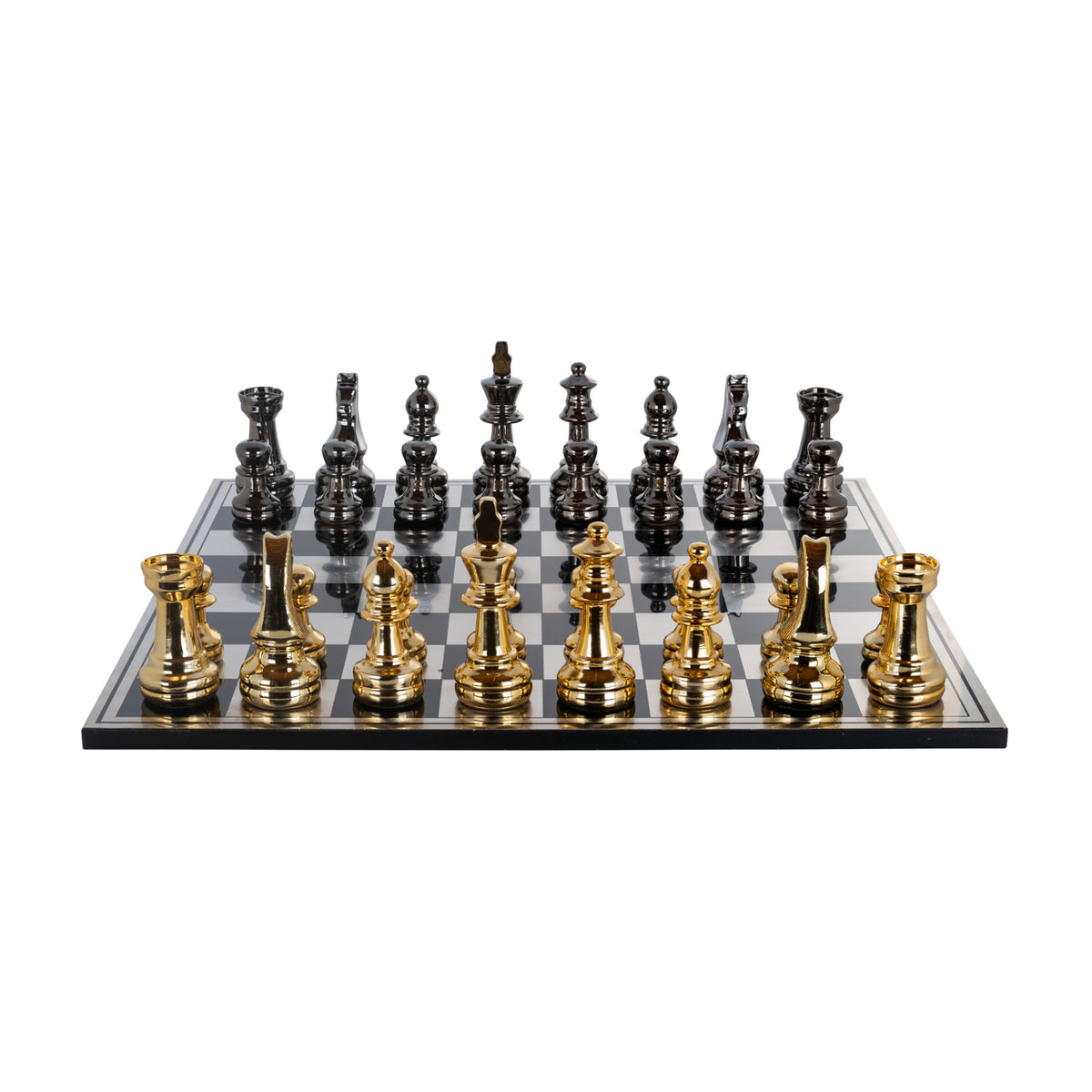 Richmond Möbel Dekoratives Spiel Saray chessboard black/gold | 211064