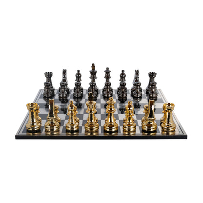 Richmond Möbel Dekoratives Spiel Saray chessboard black/gold | 211064
