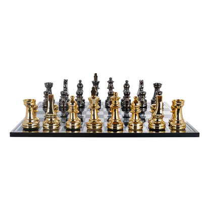 Richmond Möbel Dekoratives Spiel Saray chessboard black/gold | 211064