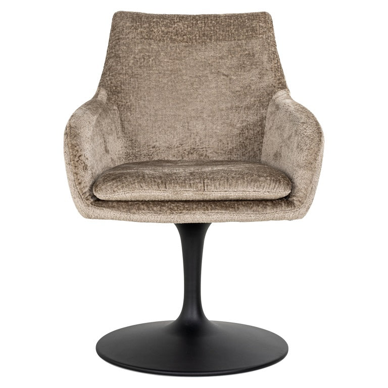 Richmond Möbel | Drehstuhl Marlon aus Chenille | Taupe