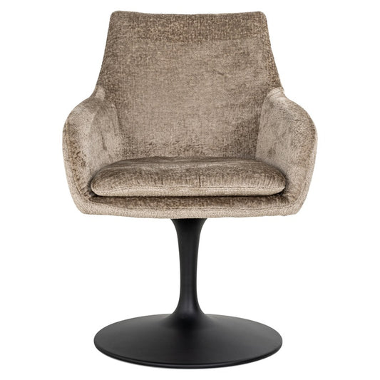 Richmond Möbel | Drehstuhl Marlon aus Chenille | Taupe