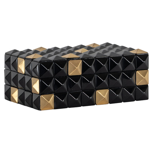 Richmond Möbel Aufbewahrungsbox Velicia black/gold | 213319