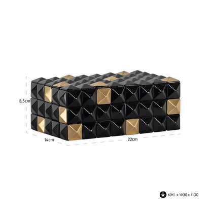 Richmond Möbel | Aufbewahrungsbox Velicia | Black-gold