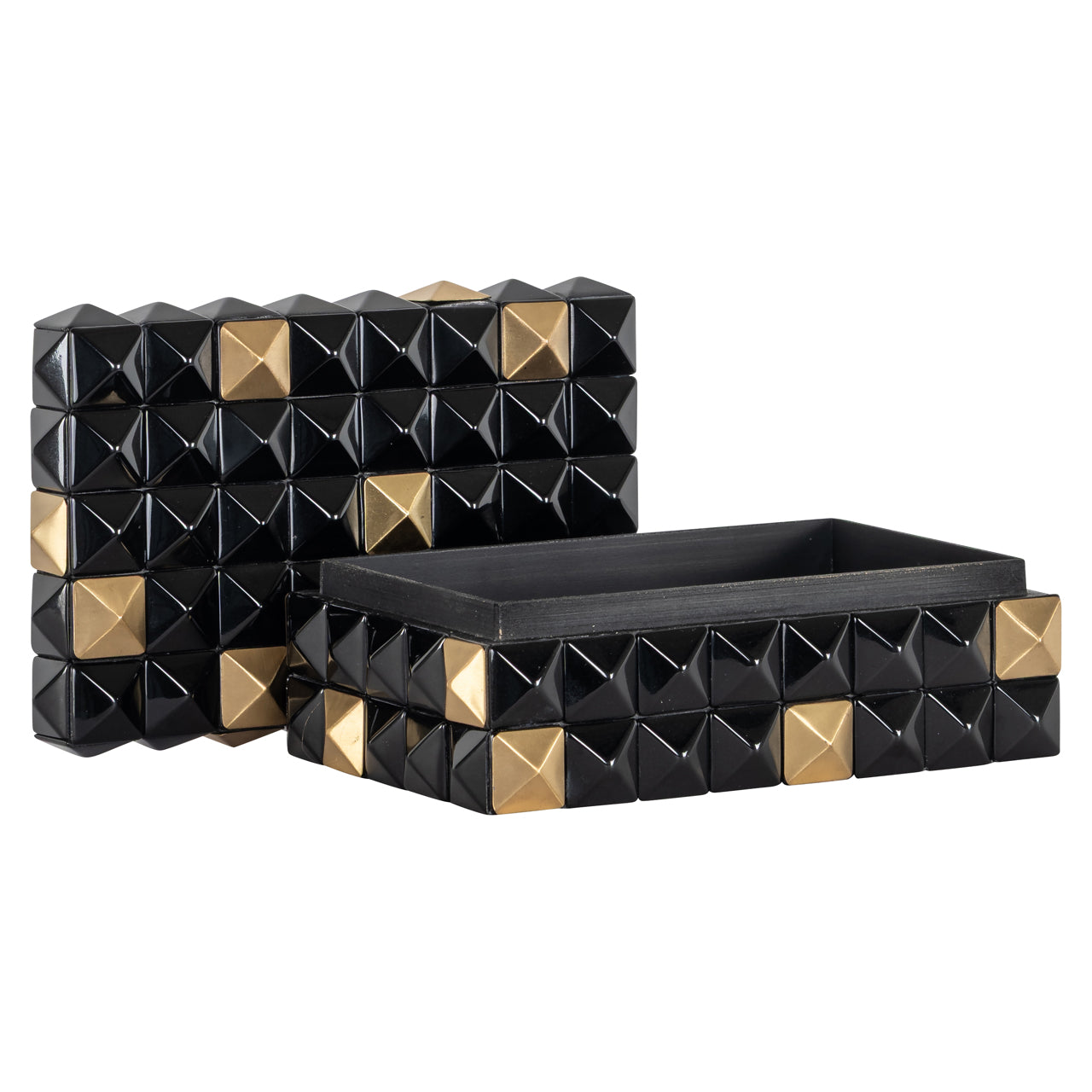 Richmond Möbel | Aufbewahrungsbox Velicia | Black-gold