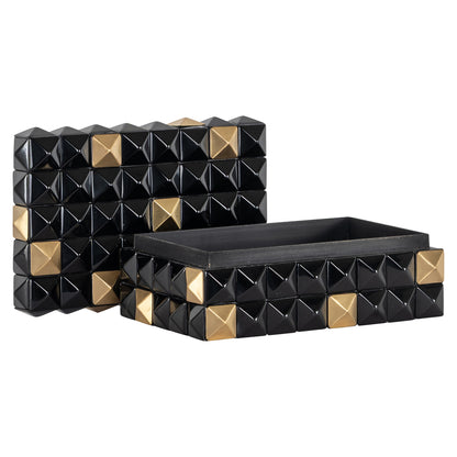 Richmond Möbel | Aufbewahrungsbox Velicia | Black-gold
