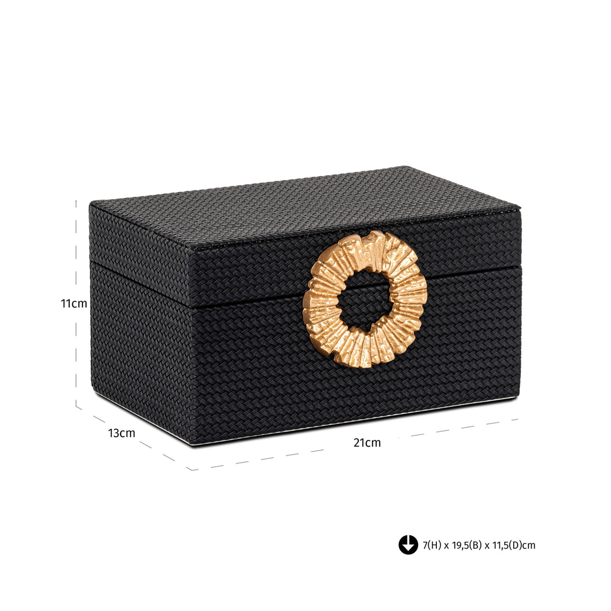 Richmond Möbel Aufbewahrungsbox Amal black/gold | 213536