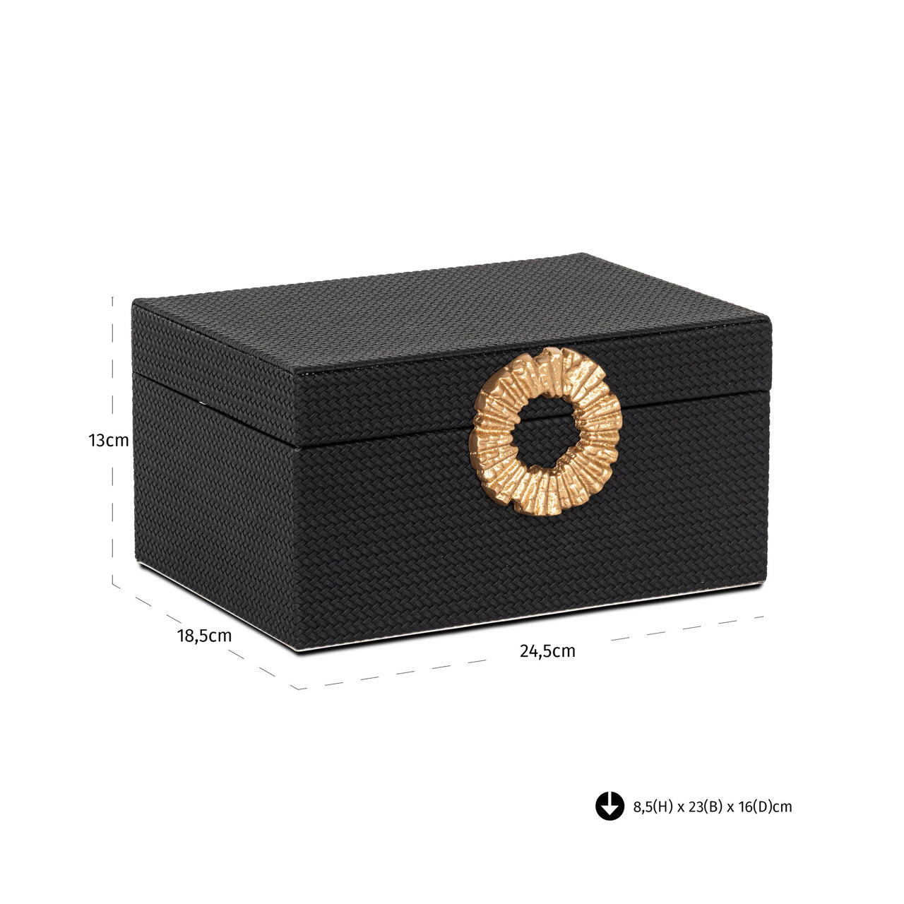 Richmond Möbel | Aufbewahrungsbox Amal | Black-gold