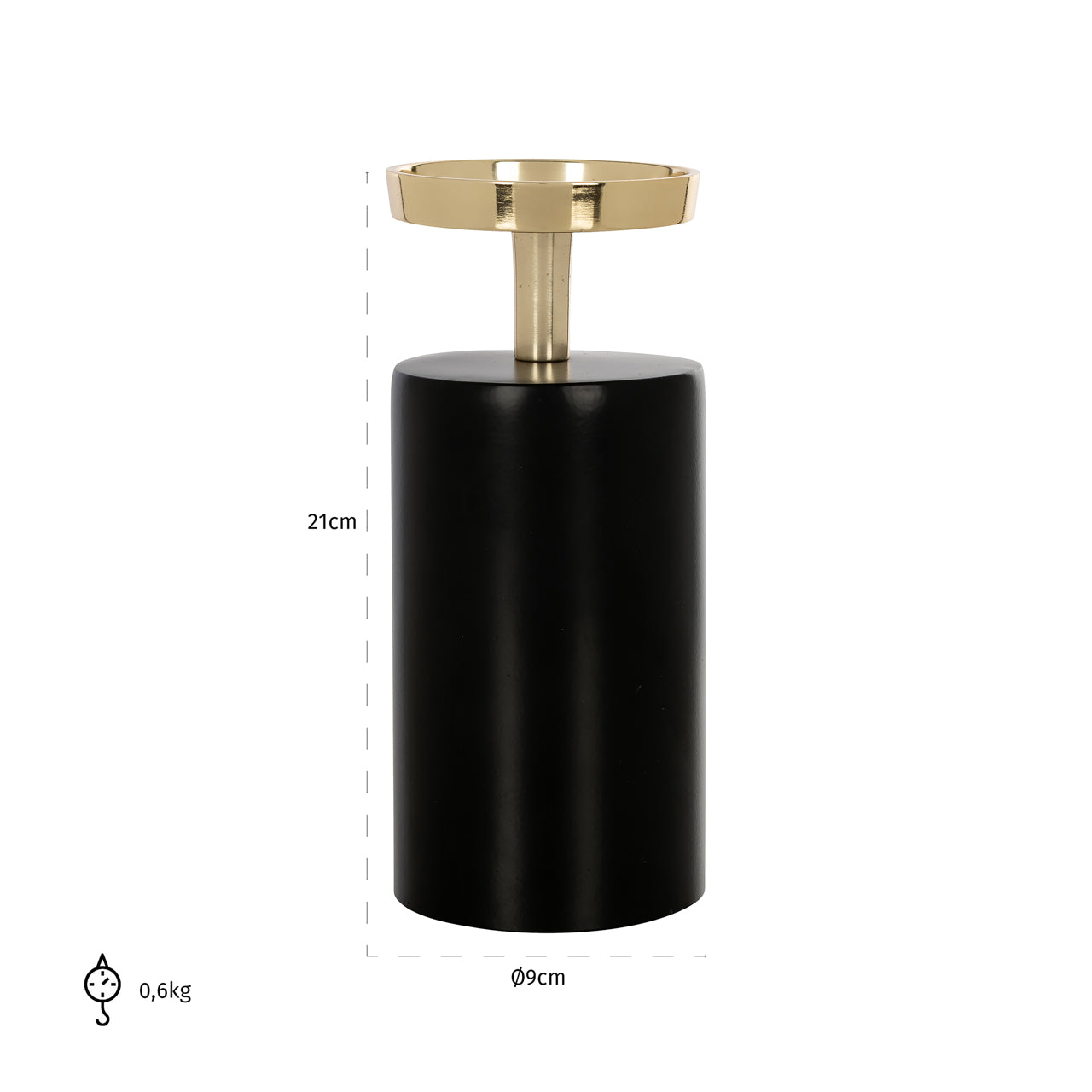 Richmond Möbel | Kerzenhalter Caya | Black-gold