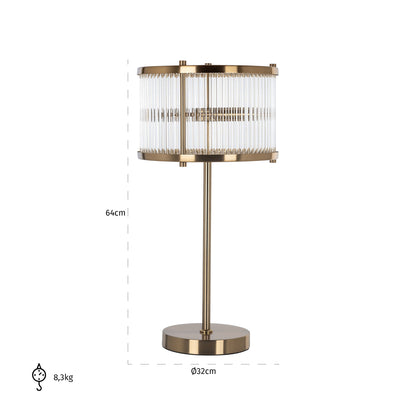 Richmond Möbel | Tischlampe Loiza | Brushed-gold