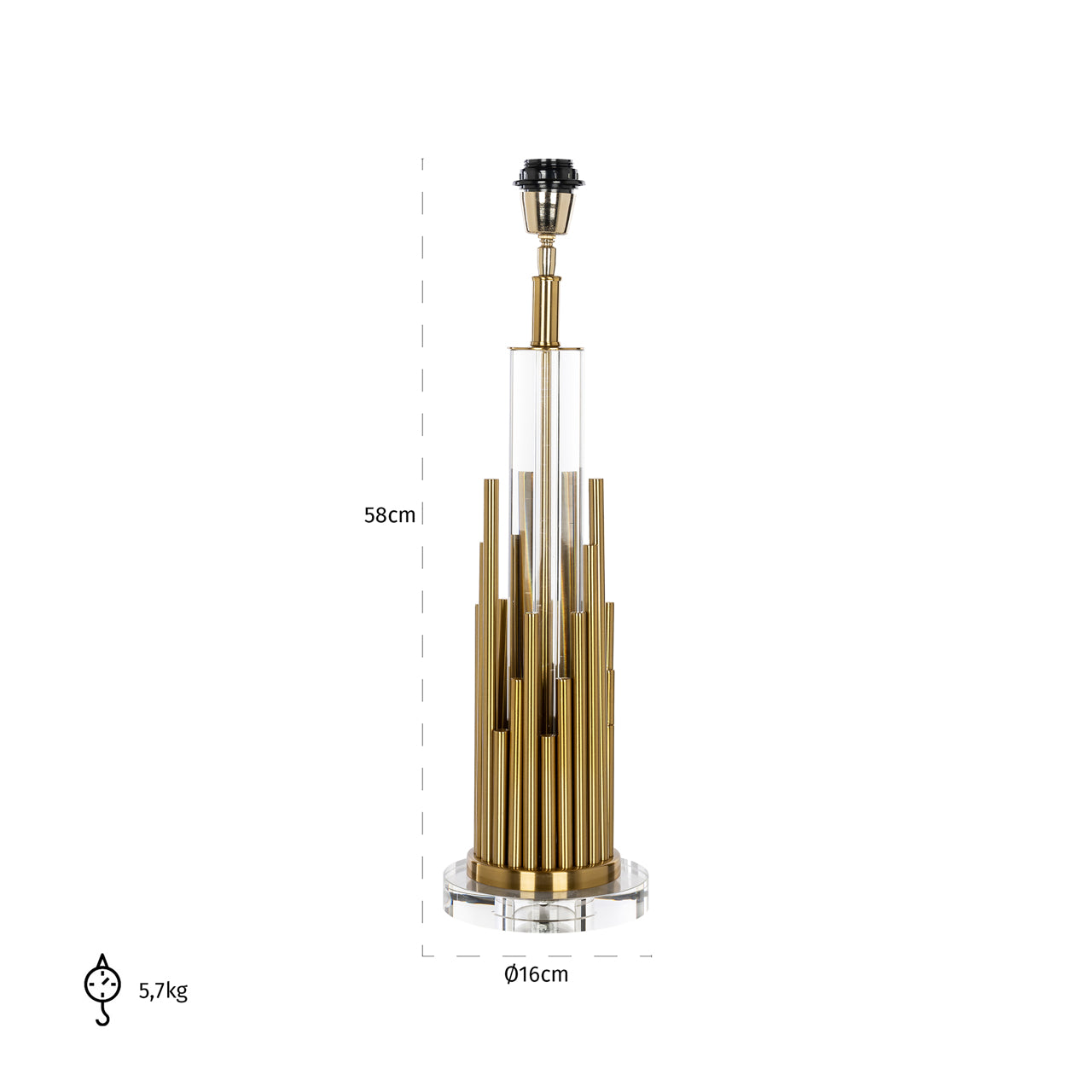 Richmond Möbel | Tischlampe Dex | Brushed-gold