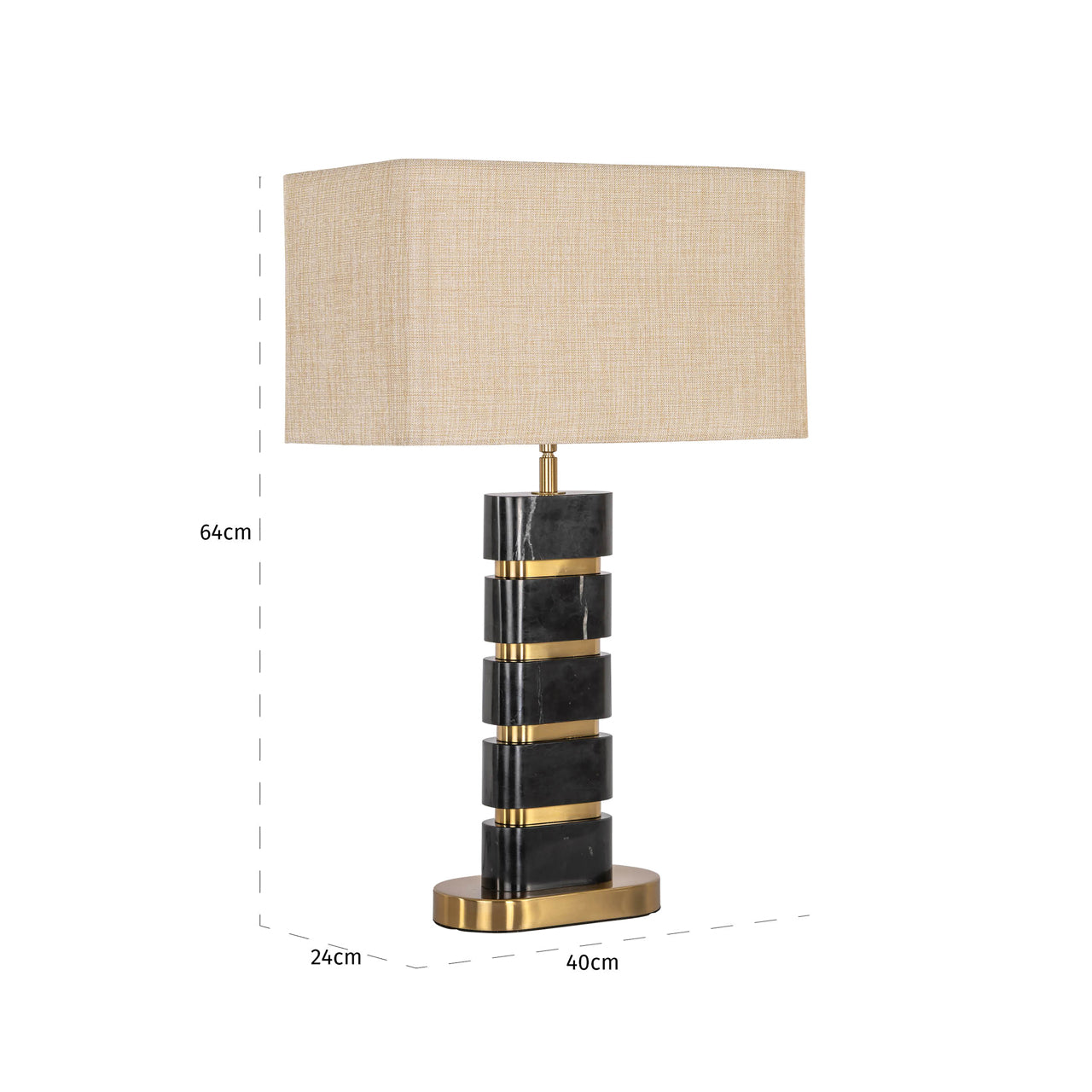 Richmond Möbel | Tischlampe Levina | Black-gold