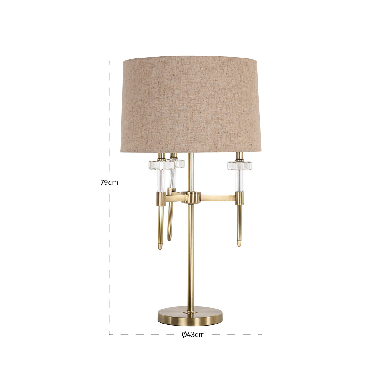 Richmond Möbel | Tischlampe Josie | Brushed-gold