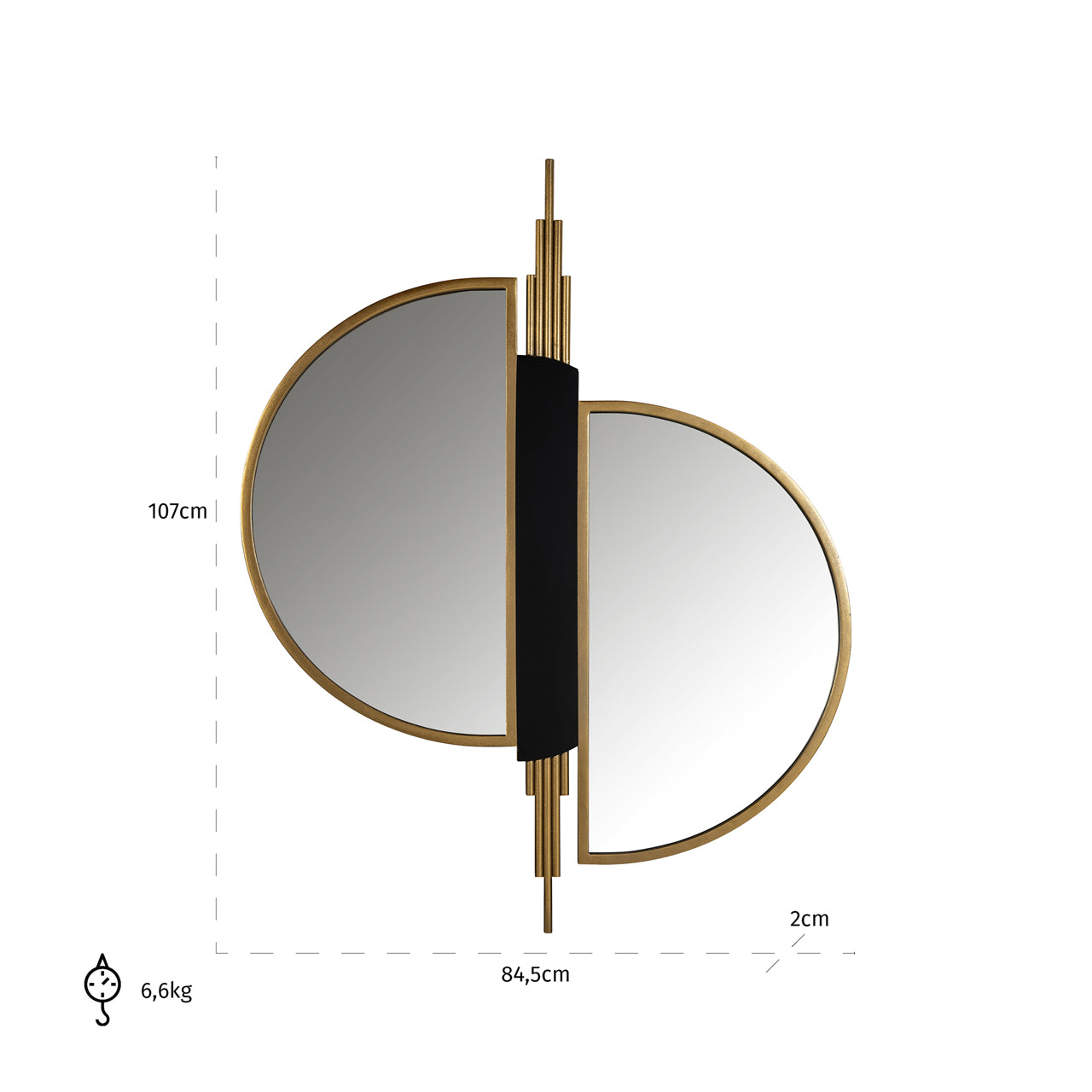 Richmond Möbel | Spiegel Adelyn | Brushed-gold