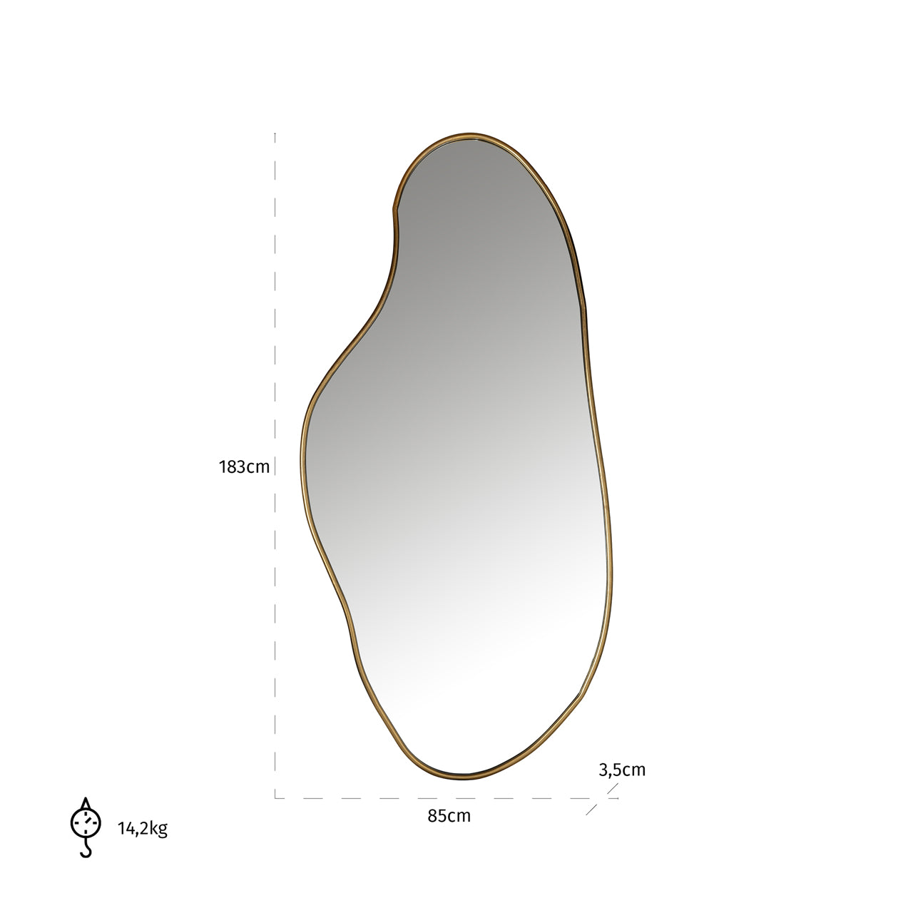 Richmond Möbel | Spiegel Alton | Brushed-gold