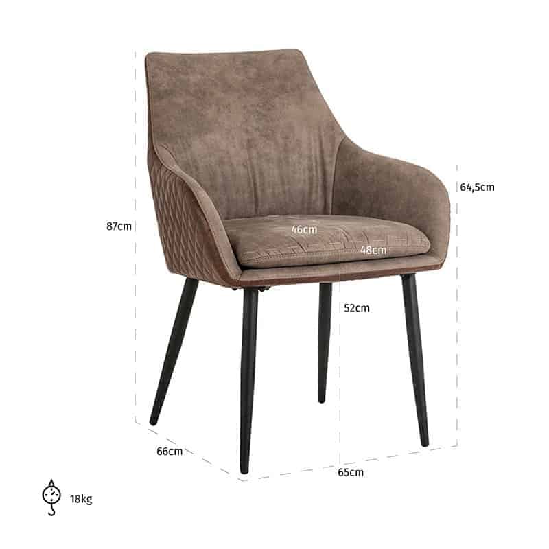 Richmond Möbel | Stuhl Chrissy aus Leder | Braun