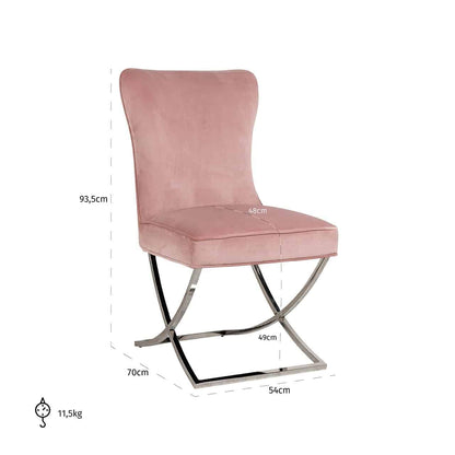 Richmond Möbel | Stuhl Scarlett aus Samt | Pink