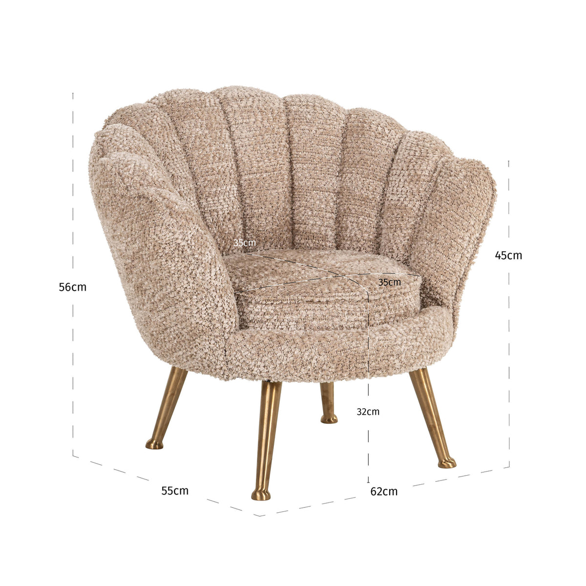Richmond Möbel Lounge Stuhl Charly für Kinder lovely beige | 213318