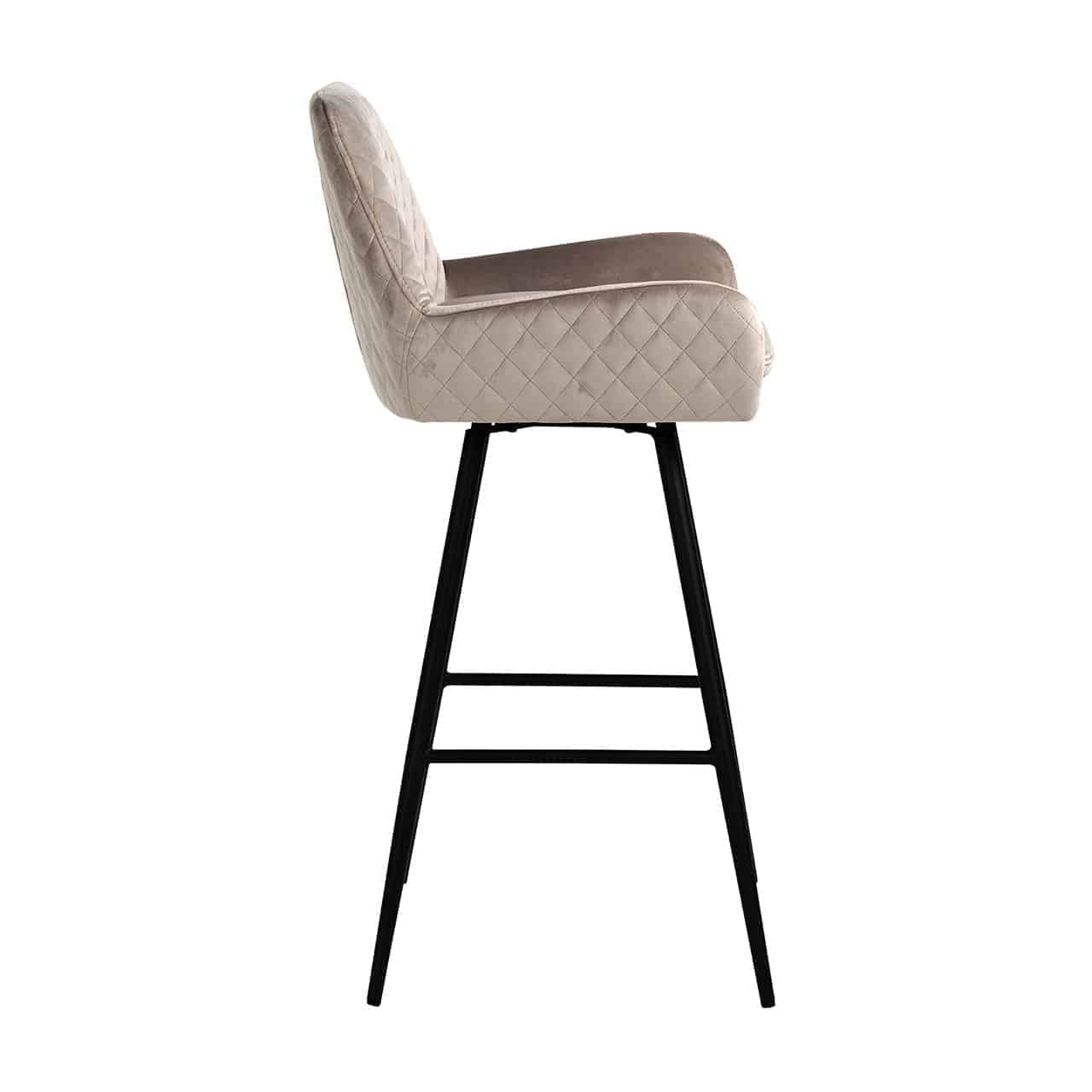 Richmond Möbel | Barhocker Linsey aus Samt zum drehen | Khaki