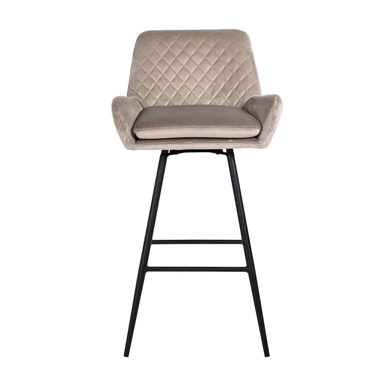 Richmond Möbel | Barhocker Linsey aus Samt zum drehen | Khaki