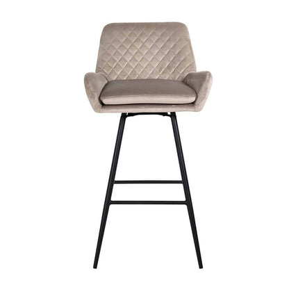 Richmond Möbel | Barhocker Linsey aus Samt zum drehen | Khaki