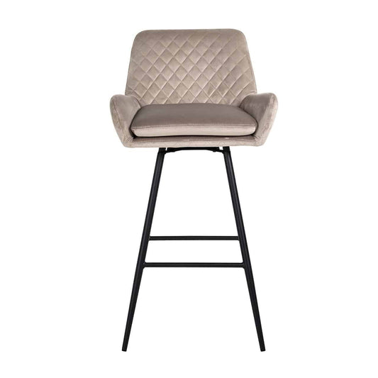 Richmond Möbel | Barhocker Linsey aus Samt zum drehen | Khaki