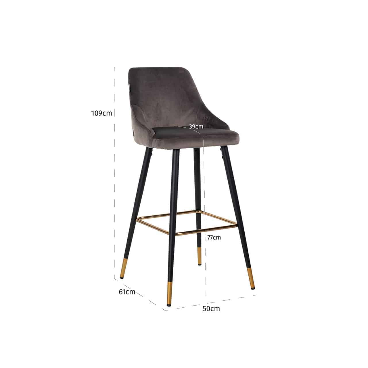 Richmond Möbel | Barhocker Imani aus Samt | Grün