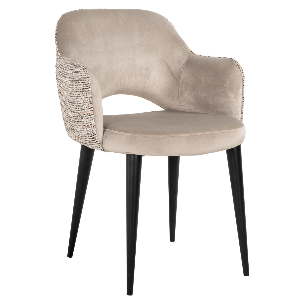 Richmond Möbel | Esszimmerstuhl Giovanna be straight dark brown / khaki velvet Feuerresistent | Trendy-nature