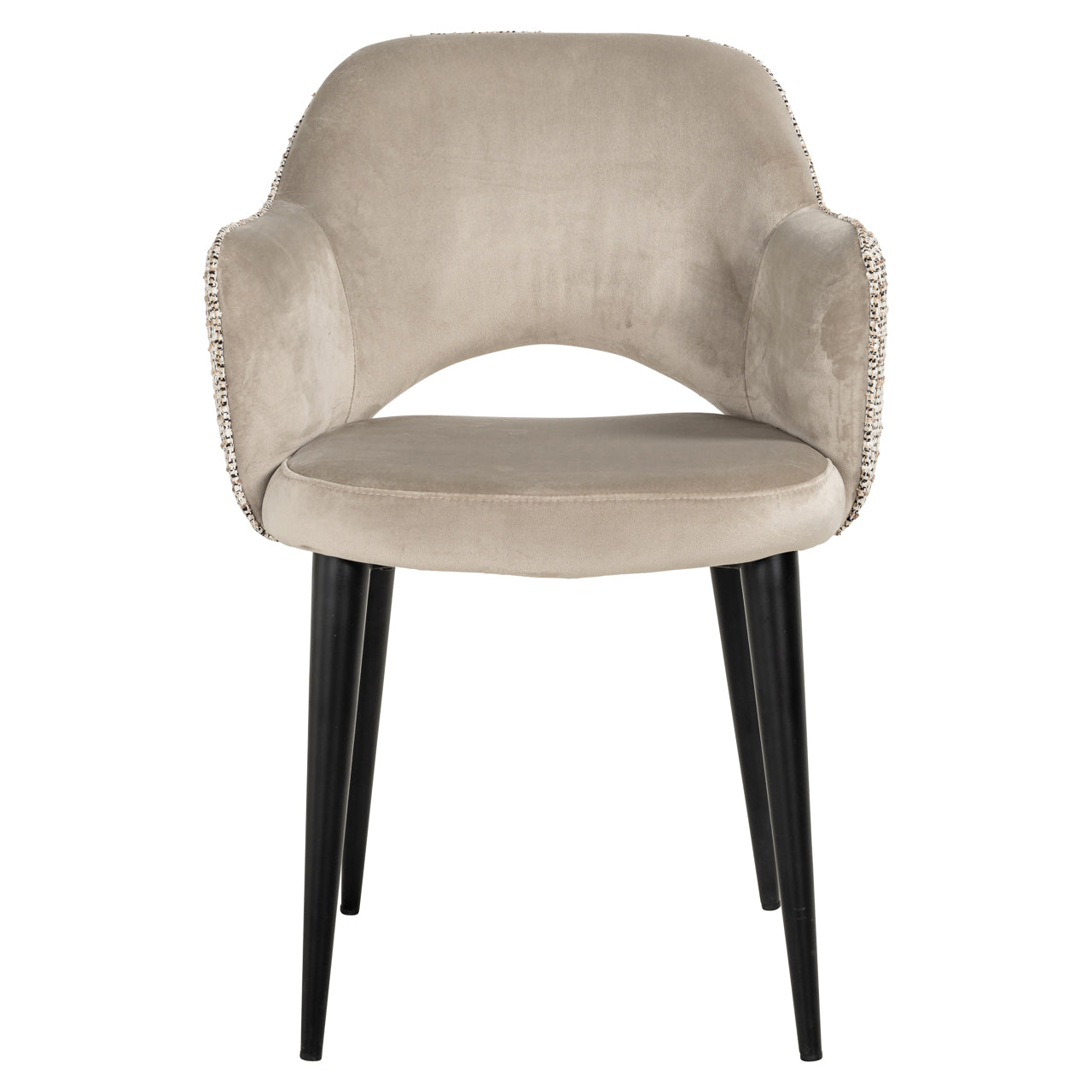 Richmond Möbel | Esszimmerstuhl Giovanna be straight dark brown / khaki velvet Feuerresistent | Trendy-nature