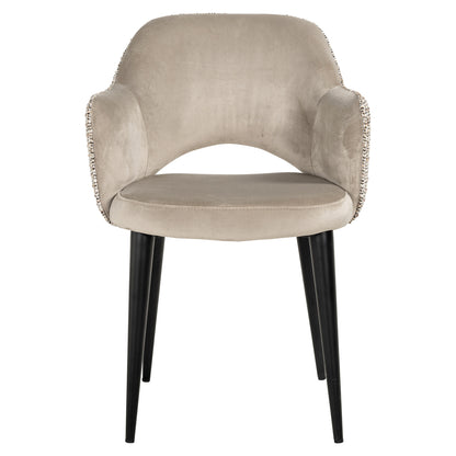 Richmond Möbel | Esszimmerstuhl Giovanna be straight dark brown / khaki velvet Feuerresistent | Trendy-nature