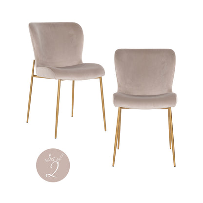 Richmond Möbel | Esszimmerstuhl Odessa Feuerresistent (Set von 2) | Khaki-velvet