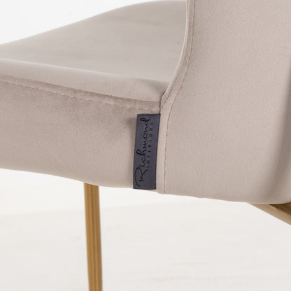Richmond Möbel | Esszimmerstuhl Odessa Feuerresistent (Set von 2) | Khaki-velvet