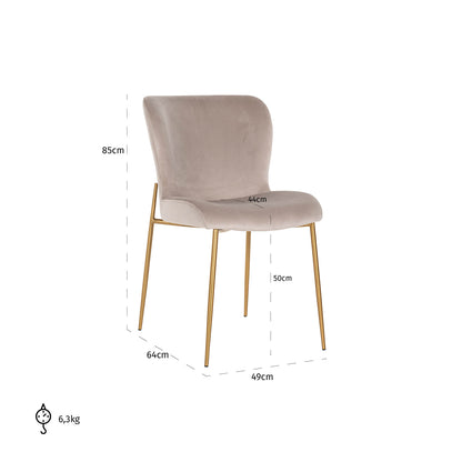 Richmond Möbel | Esszimmerstuhl Odessa Feuerresistent (Set von 2) | Khaki-velvet