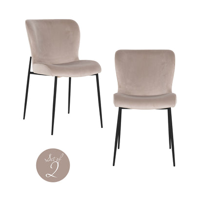 Richmond Möbel | Esszimmerstuhl Darby Feuerresistent (Set von 2) | Khaki-velvet