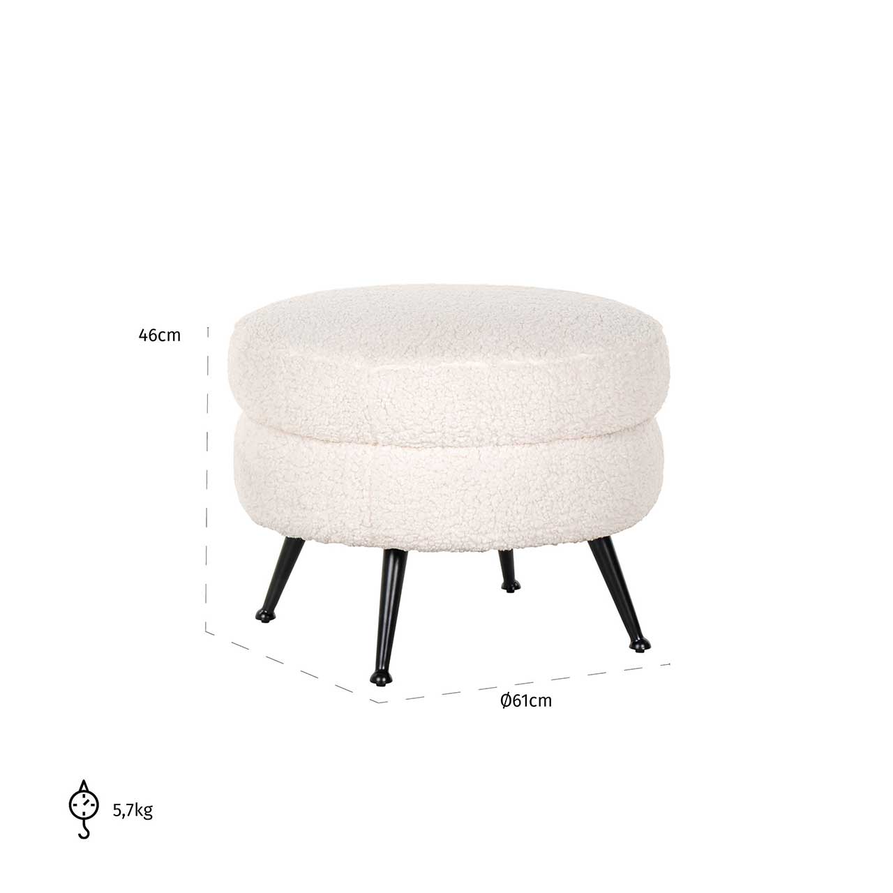 Richmond Möbel | Fußhocker Amelia | Weiß
